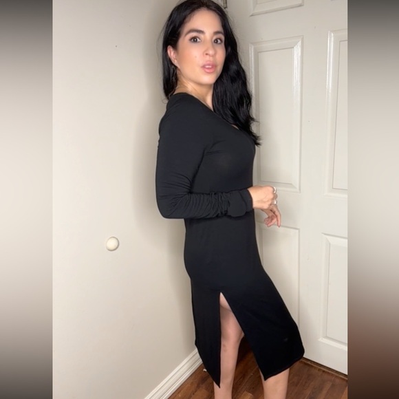 Like new- Black midi dress - Picture 1 of 9